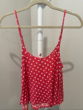 Heart Hips Coral Coral Pink Polka Dot Tank